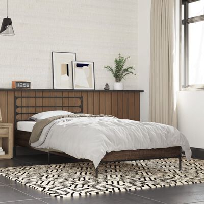 vidaXL Bed Frame without Mattress Brown Oak 75x190 cm Small Single