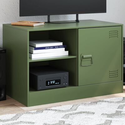 vidaXL TV Cabinet Olive Green 67x39x44 cm Steel