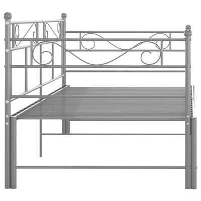 vidaXL Pull-out Sofa Bed Frame without Mattress Grey Metal 90x200 cm