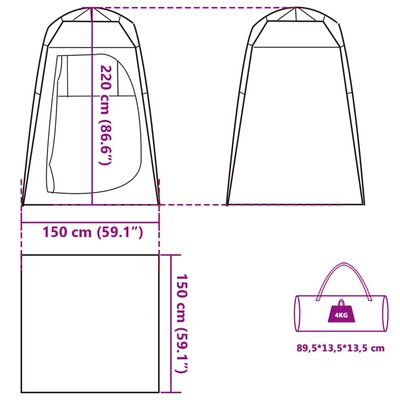 vidaXL Privacy Tent Grey Quick Release Waterproof