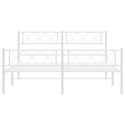 vidaXL Metal Bed Frame without Mattress with Footboard White 140x200 cm