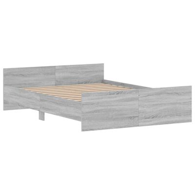 vidaXL Bed Frame without Mattress Grey Sonoma 140x190 cm