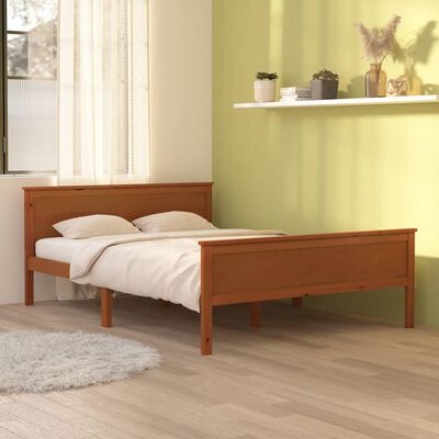 vidaXL Bed Frame without Mattress Honey Brown Solid Wood Pine 140x200 cm