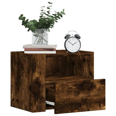 vidaXL Wall-mounted Bedside Cabinet Smoked Oak 45x30x35 cm