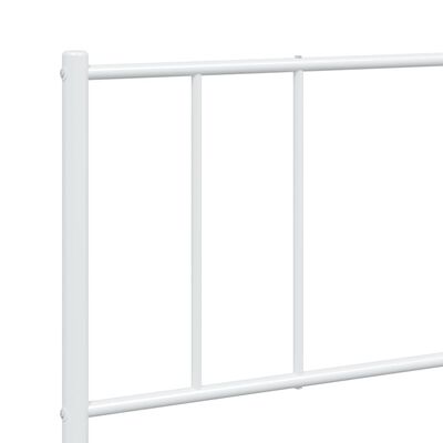 vidaXL Metal Bed Frame without Mattress with Footboard White 183x213 cm