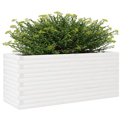 vidaXL Garden Planter White 110x40x46 cm Solid Wood Pine