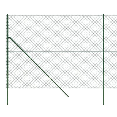 vidaXL Chain Link Fence Green 2.2x25 m