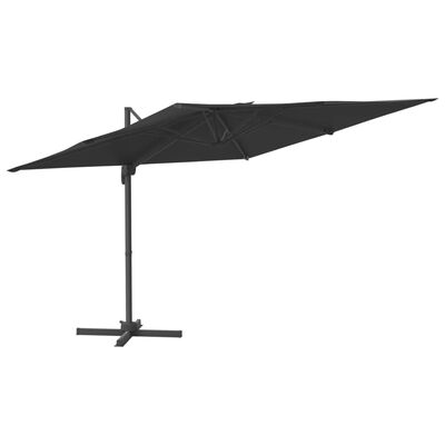 vidaXL LED Cantilever Garden Parasol Black 400x300 cm