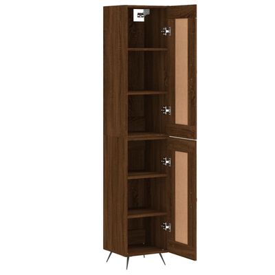 vidaXL Highboard Brown Oak 34.5x34x180 cm Engineered Wood