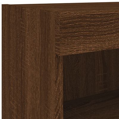 vidaXL TV Cabinets with LED Lights 2 pcs Brown Oak 60x30x30 cm