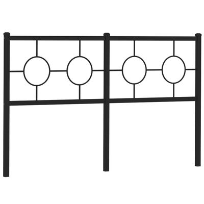 vidaXL Metal Headboard Black 150 cm