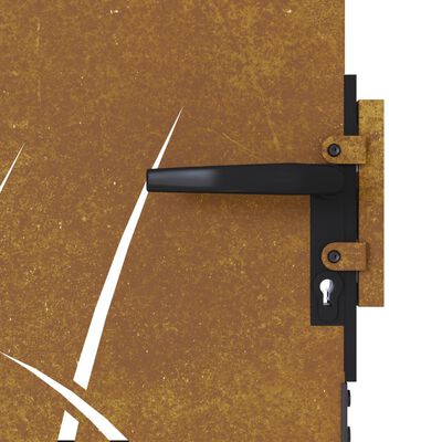 vidaXL Garden Gate 85x75 cm Corten Steel Grass Design