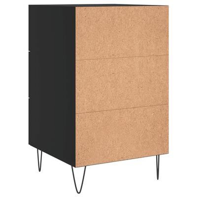 vidaXL Bedside Cabinet Black 40x40x66 cm Engineered Wood