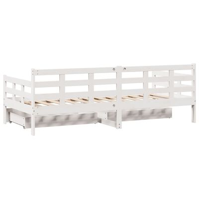 vidaXL Daybed with Drawers without Mattress White 80x200 cm Solid Wood