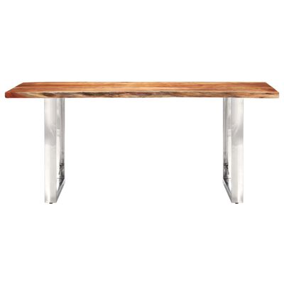 vidaXL Dining Table with Live Edges Solid Acacia Wood 200 cm 3.8 cm