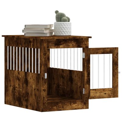 vidaXL Dog Crate Furniture Smoked Oak 55x80x68 cm Engineered Wood