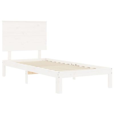 vidaXL Bed Frame without Mattress White 90x200 cm Solid Wood Pine