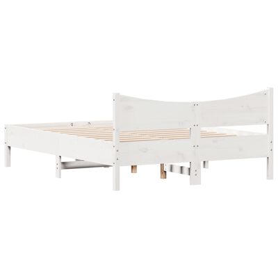 vidaXL Bed Frame without Mattress White 140x190 cm Solid Wood Pine