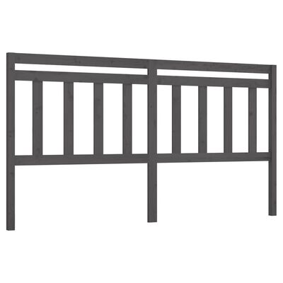 vidaXL Bed Headboard Grey 186x4x100 cm Solid Wood Pine