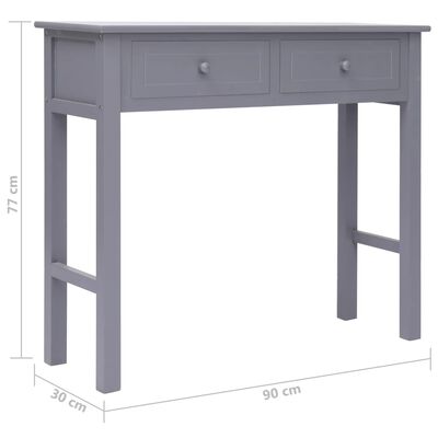 vidaXL Console Table Grey 90x30x77 cm Wood