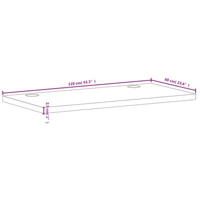 vidaXL Desk Top 110x60x2.5 cm Solid Wood Beech