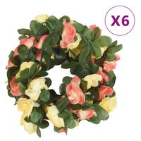 vidaXL Artificial Flower Garlands 6 pcs Spring Sunset Red 250 cm