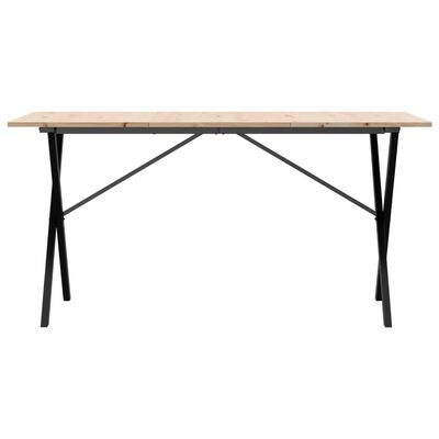 vidaXL Dining Table X-Frame 140x80x75 cm Solid Wood Pine and Cast Iron