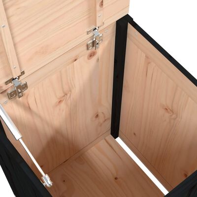 vidaXL Laundry Box Black 44x44x66 cm Solid Wood Pine