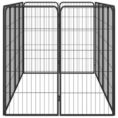 vidaXL 12-Panel Dog Playpen Black 50x100 cm Powder-coated Steel