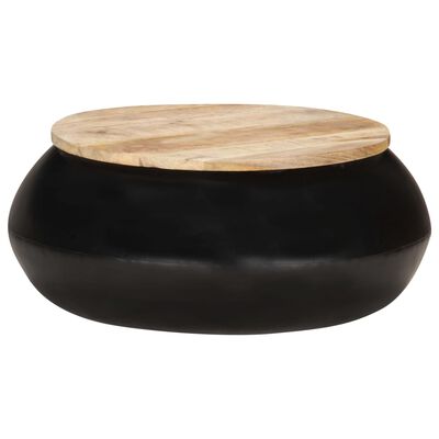 vidaXL Coffee Table Black 68x68x30 cm Solid Mango Wood