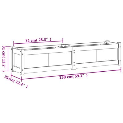 vidaXL Garden Planters 2 pcs White Solid Wood Pine