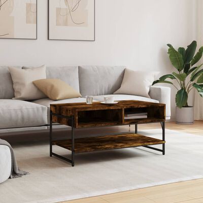 vidaXL Coffee Table Smoked Oak 90x50x45 cm Engineered Wood