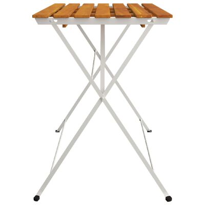 vidaXL Folding Bistro Table 100x54x71 cm Solid Wood Acacia and Steel