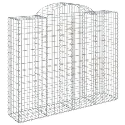 vidaXL Arched Gabion Baskets 11 pcs 200x50x160/180 cm Galvanised Iron