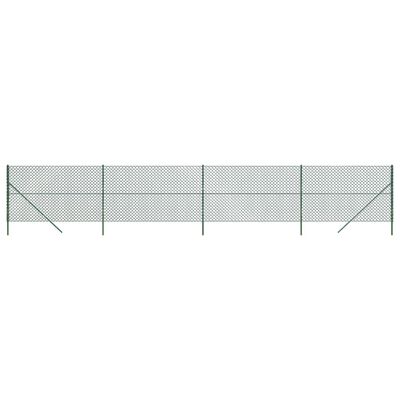 vidaXL Chain Link Fence Green 1.4x10 m