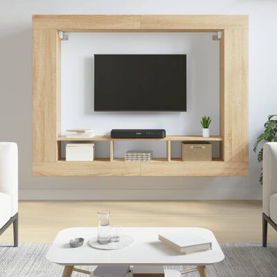 vidaXL TV Cabinet Sonoma Oak 152x22x113 cm Engineered Wood