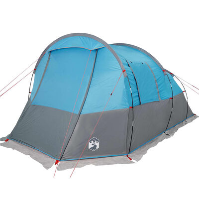 vidaXL Camping Tent Tunnel 4-Person Blue Waterproof