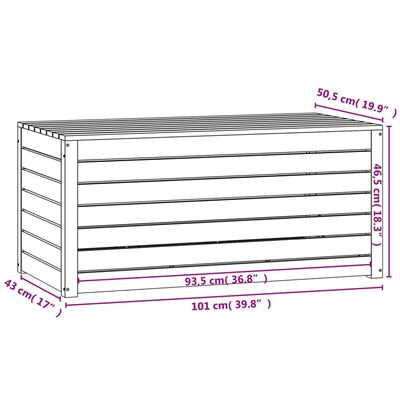 vidaXL Garden Box Grey 101x50.5x46.5 cm Solid Wood Pine