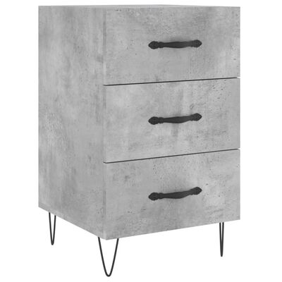 vidaXL Bedside Cabinet Concrete Grey 40x40x66 cm Engineered Wood