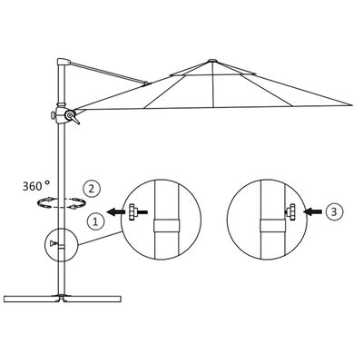 vidaXL Cantilever Garden Parasol with Steel Pole Green 250x250 cm