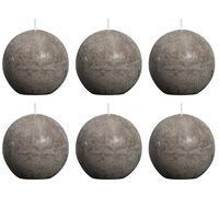 Bolsius Rustic Ball Candle 80 mm Taupe 6 pcs
