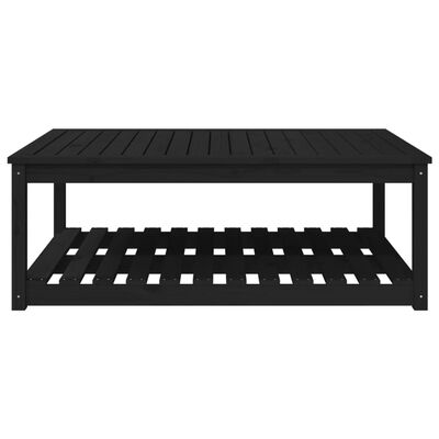 vidaXL Garden Table Black 121x82.5x45 cm Solid Wood Pine