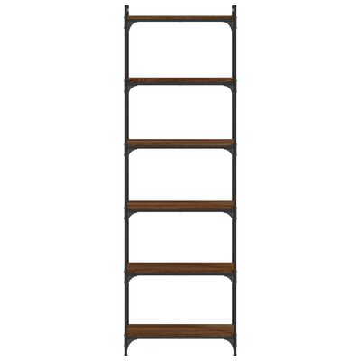 vidaXL Bookcase 6-Tier Brown Oak 60x30x188 cm Engineered Wood