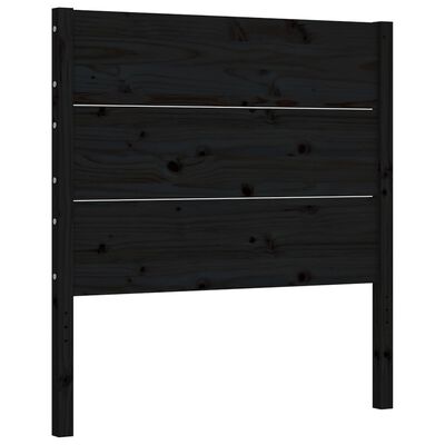 vidaXL Bed Frame without Mattress Black Single Solid Wood Pine