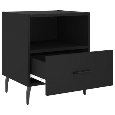 vidaXL Bedside Cabinets 2 pcs Black 40x35x47.5 cm Engineered Wood