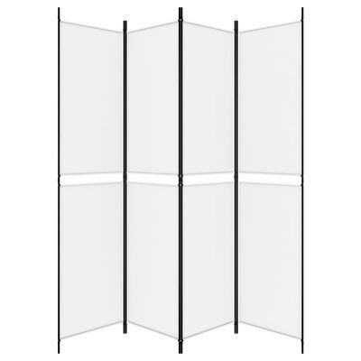 vidaXL 4-Panel Room Divider White 200x220 cm Fabric