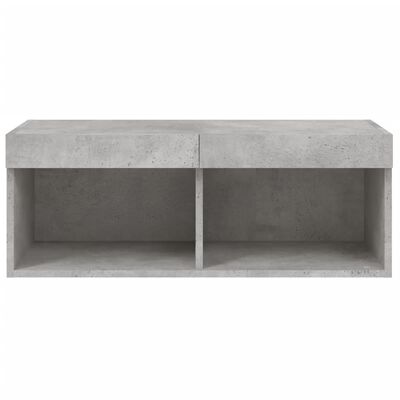 vidaXL TV Cabinet with LED Lights Concrete Grey 80x30x30 cm