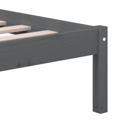 vidaXL Bed Frame without Mattress Grey King Size Solid Wood