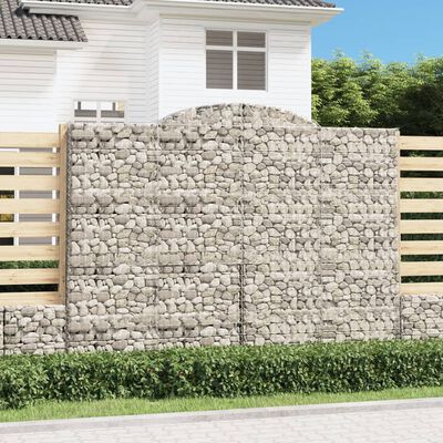 vidaXL Arched Gabion Baskets 5 pcs 300x30x220/240 cm Galvanised Iron