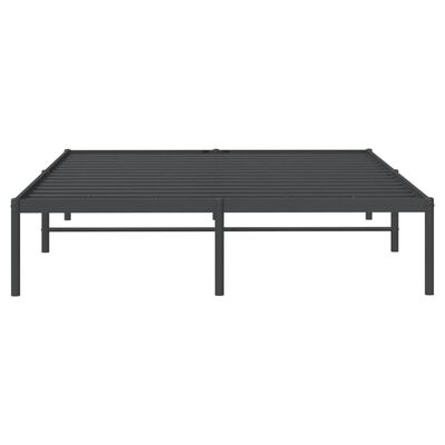 vidaXL Metal Bed Frame without Mattress Black 150x200 cm King Size